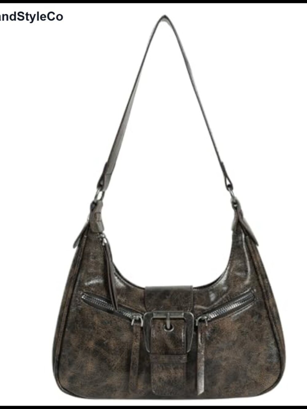 Faux Leather Y2K Hobo Bag Adjustable Shoulder Strap